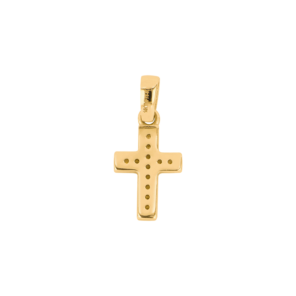 Foto 4 pulgar | Cruz Zekie 7196 Oro 14k Amarillo Con Zirconias