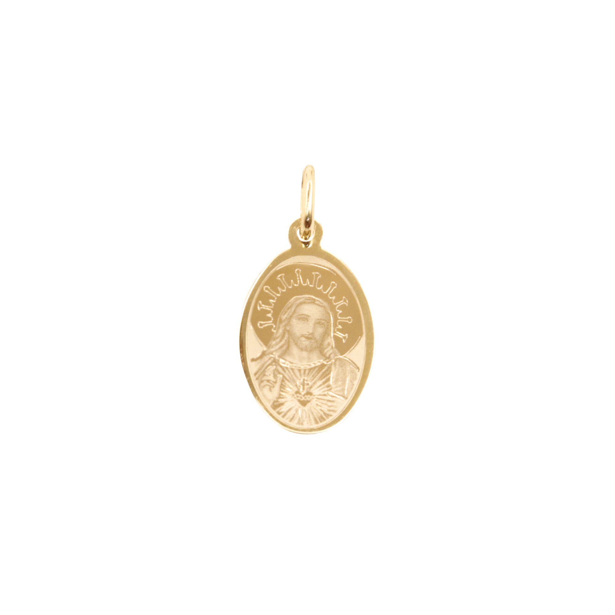 Foto 1 | Medalla Zekie 7305 Oro 14k Amarillo Sagrado Corazon Ovalada Mediana