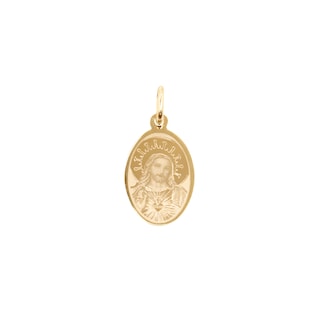 Foto 1 | Medalla Zekie 7305 Oro 14k Amarillo Sagrado Corazon Ovalada Mediana