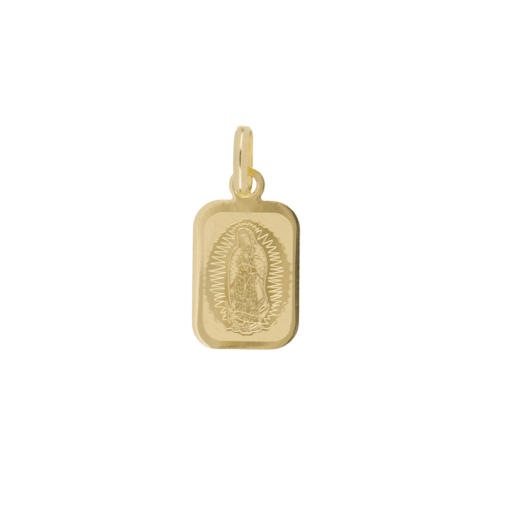 Foto 2 pulgar | Medalla Zekie 7300 Oro 10k Amarillo Cuadrada Virgen De Guadalupe