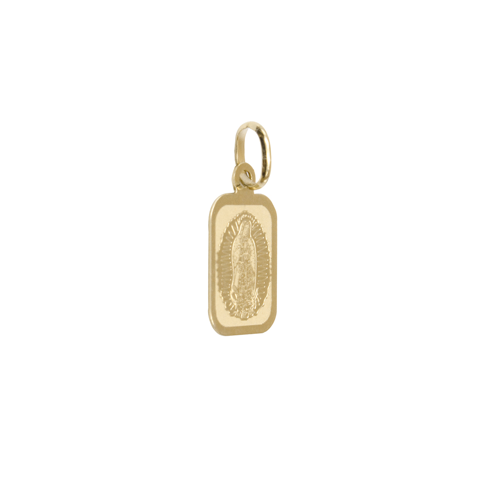 Foto 3 pulgar | Medalla Zekie 7300 Oro 10k Amarillo Cuadrada Virgen De Guadalupe