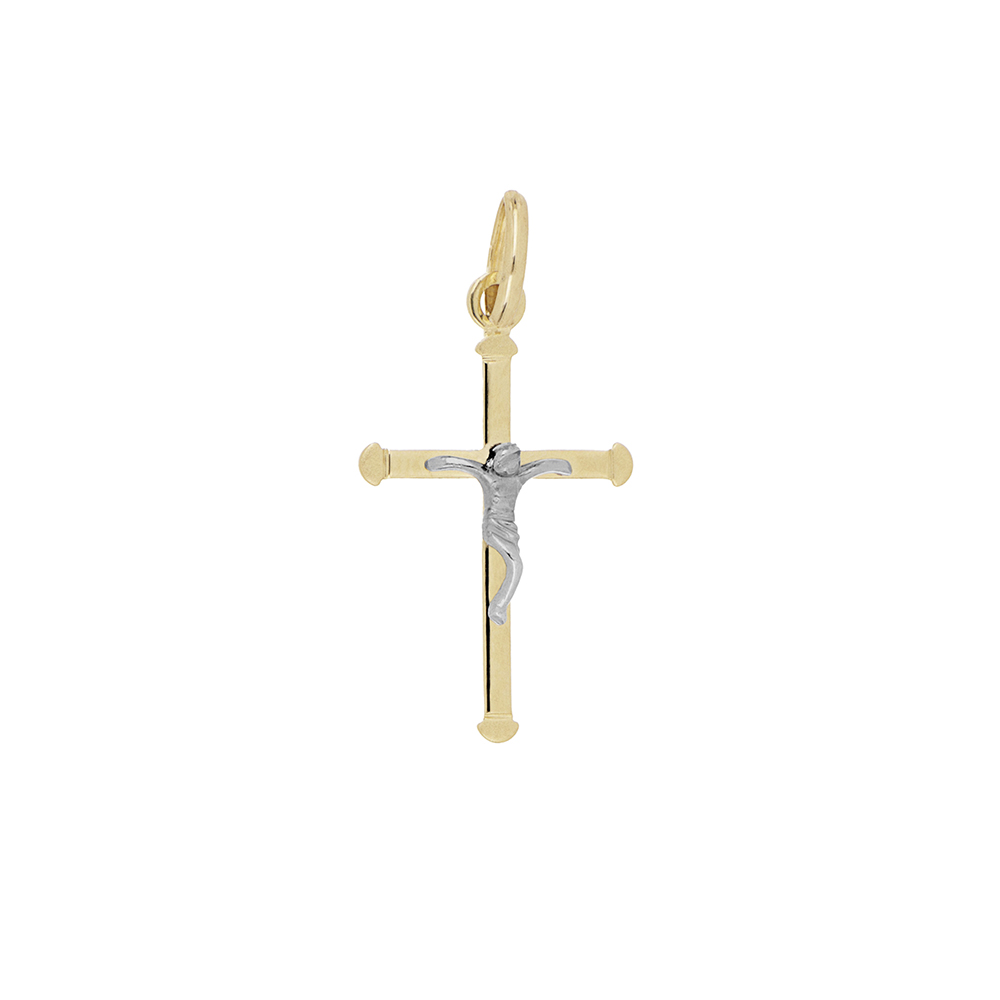 Foto 2 pulgar | Cruz Zekie 7208 Oro 14k Bicolor Con Cristo