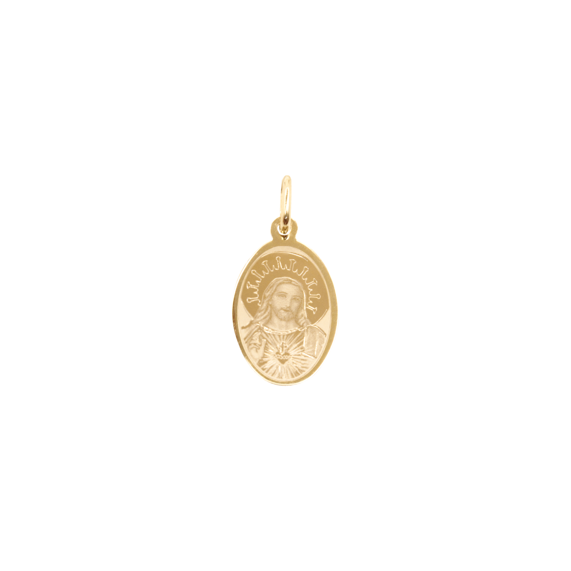 Foto 1 | Medalla Zekie 7304 Oro 14k Amarillo Sagrado Corazon Ovalada