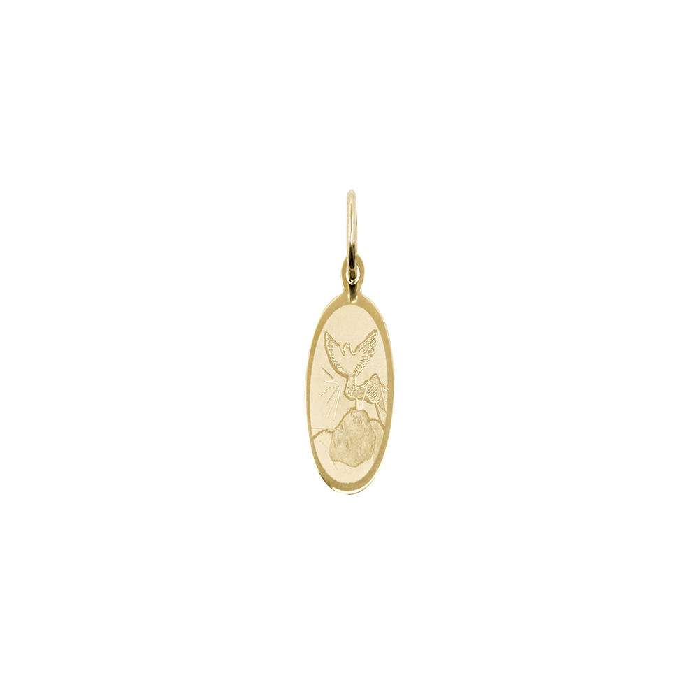 Foto 1 | Medalla Zekie 7303 Oro 14k Amarillo Bautizo Ovalada