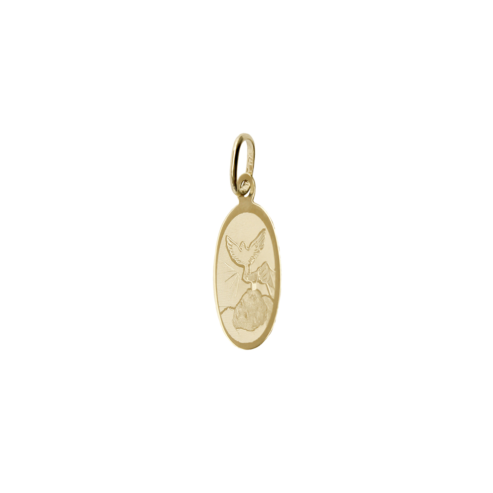 Foto 3 pulgar | Medalla Zekie 7303 Oro 14k Amarillo Bautizo Ovalada