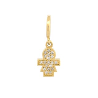 Foto 1 | Dije Niña Zirconias Mini Para Pandora Oro Sólido 14k