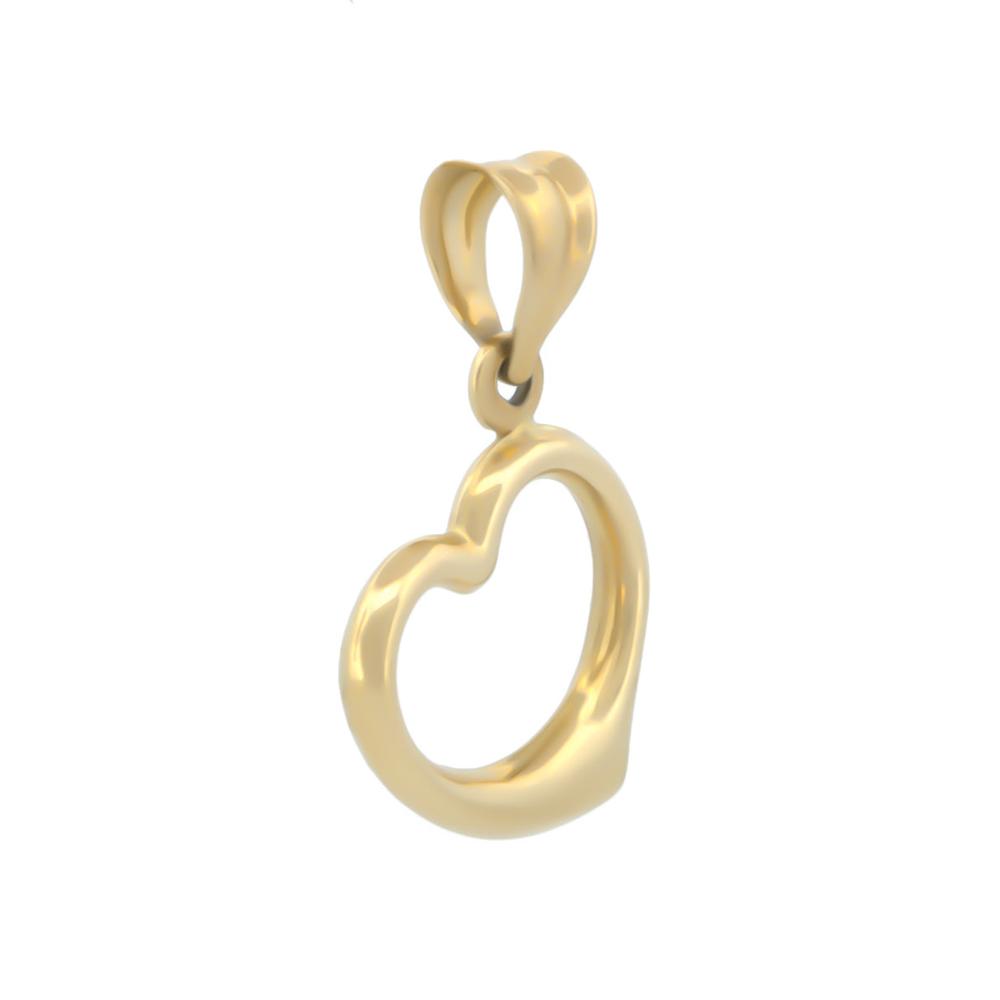 Foto 3 pulgar | Dije Corazón Chico Curvo Para Dama Oro Sólido 14k