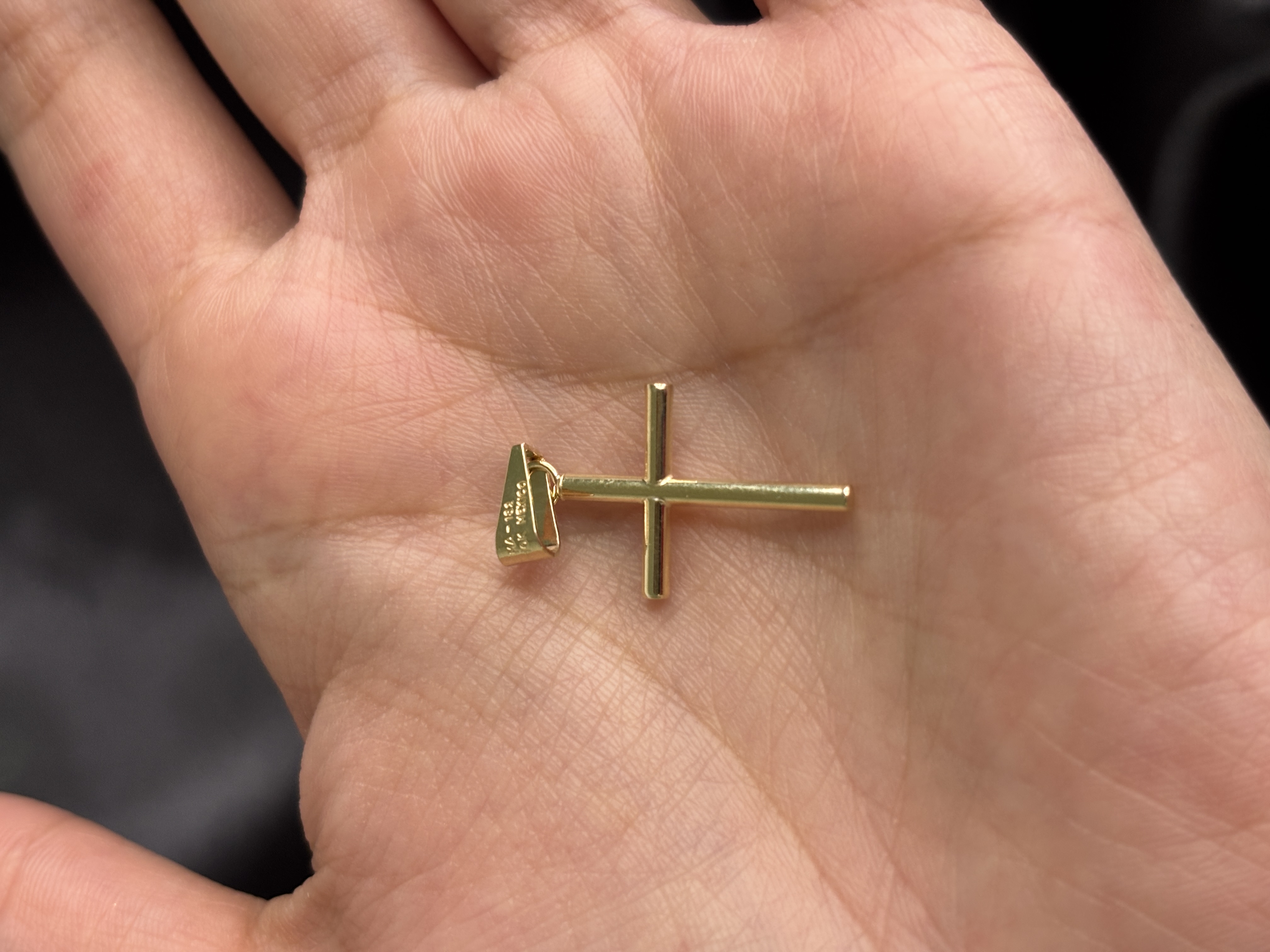 Foto 4 pulgar | Dije De Cruz Lisa En Oro 10k  Pulido  3 Cm  Dorado  Joyería Dorado