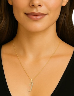 Foto 3 | Dije Inicial J Destellos Zirconias Oro 14 K