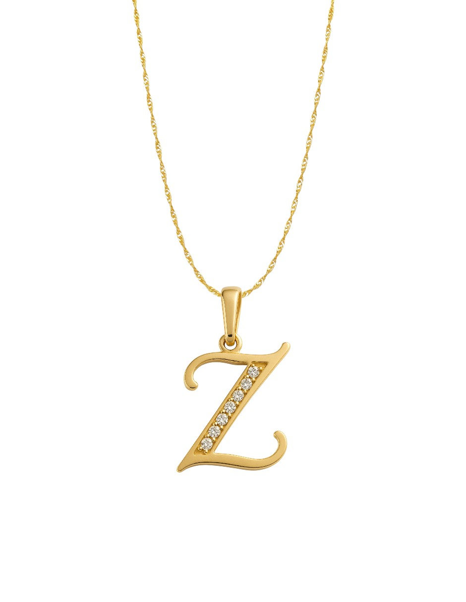 Foto 3 pulgar | Dije Inicial Z Destellos Zirconias Oro 14 Kilates