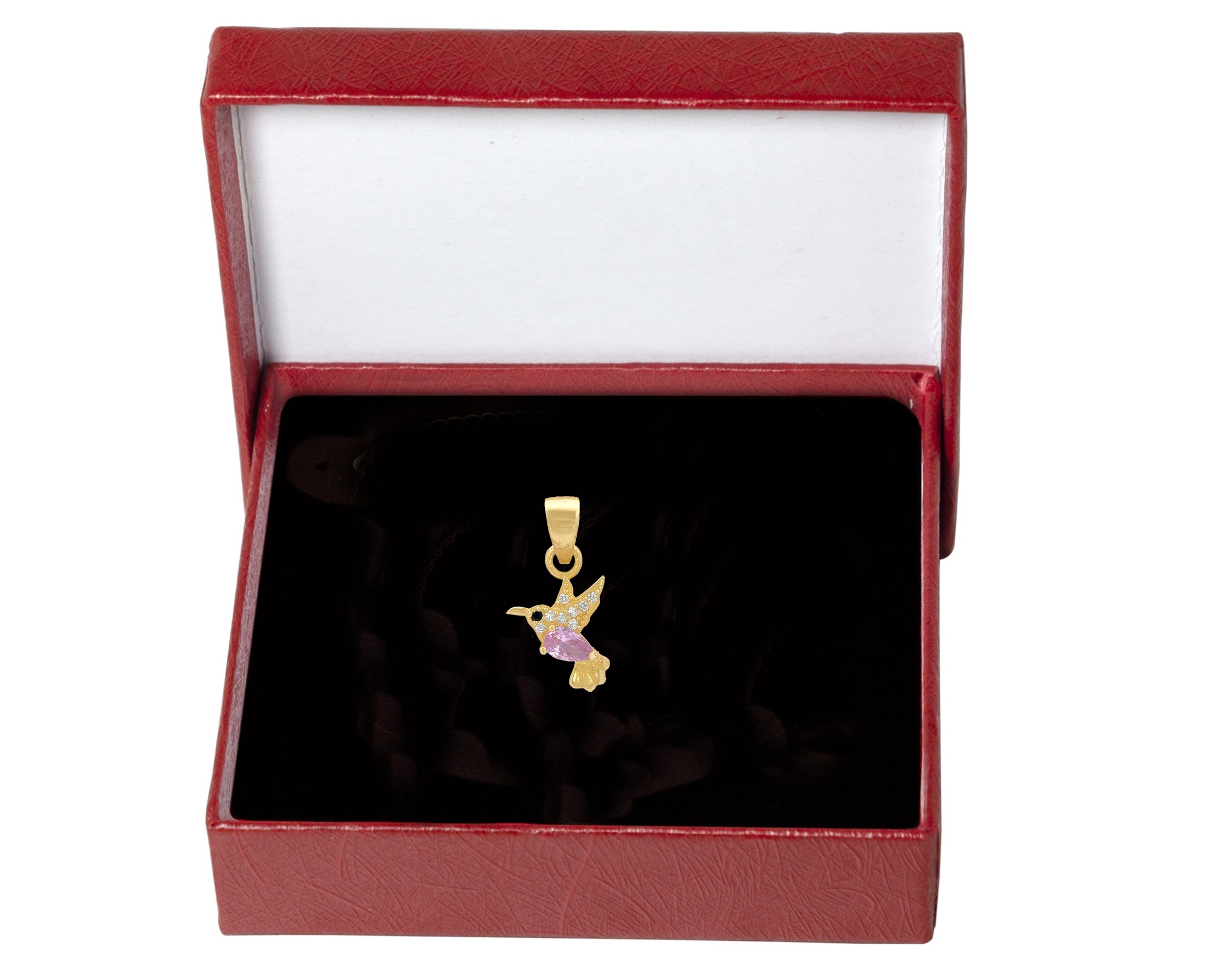 Foto 4 pulgar | Dije Mini Colibrí Con Circonia Rosa Horoz Oro 10k Ci28