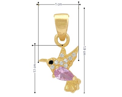 Foto 4 | Dije Mini Colibrí Con Circonia Rosa Horoz Oro 10k Ci28