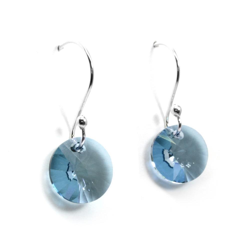 Aretes Joyería Zvezda Xilion color Azul con Plateado