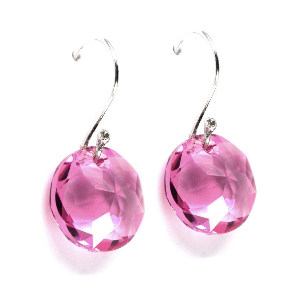 Aretes Joyería Zvezda Classic color Rosa