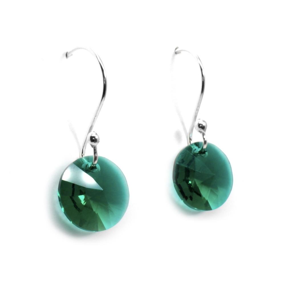 Aretes Zvezda Xilion color Verde con Plata