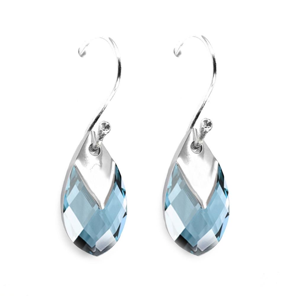 Foto 2 pulgar | Aretes Zvezda Pear Shaped color Azul con Plata