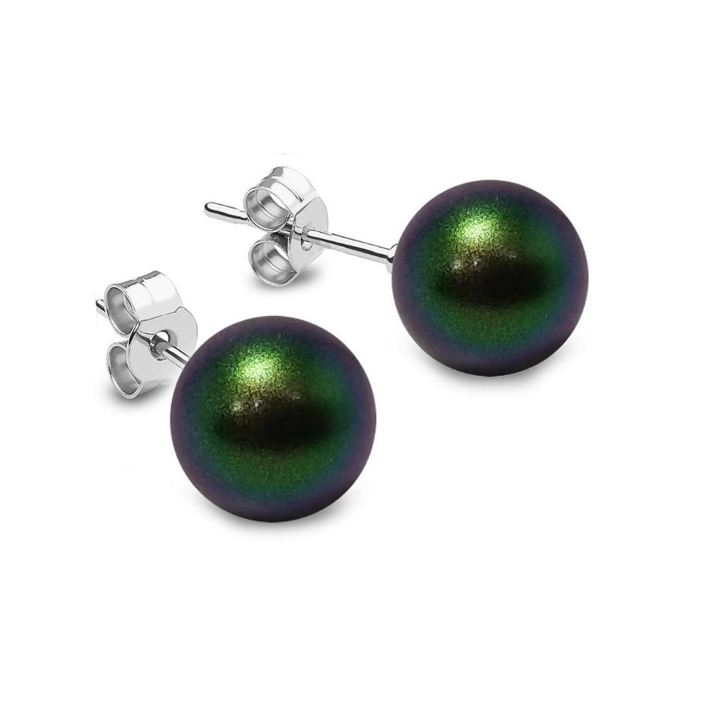 Aretes Zvezda Perlas de Cristal color Verde