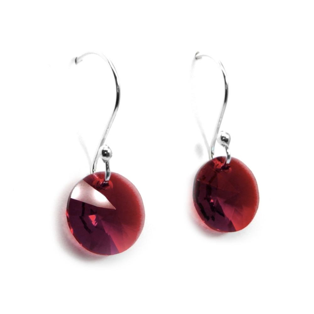 Aretes Joyería Zvezda Xilion color Rojo con Plata