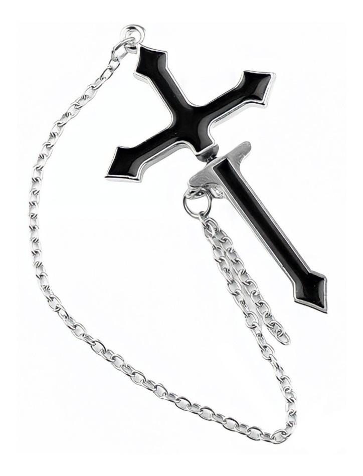 Pendiente Colgante Unisex con Forma de Cruz color Negro $399
