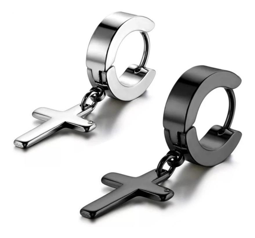 Foto 1 | Aretes para Hombre Pack 2 de Cruz Colgante Generico de Acero Inoxidable