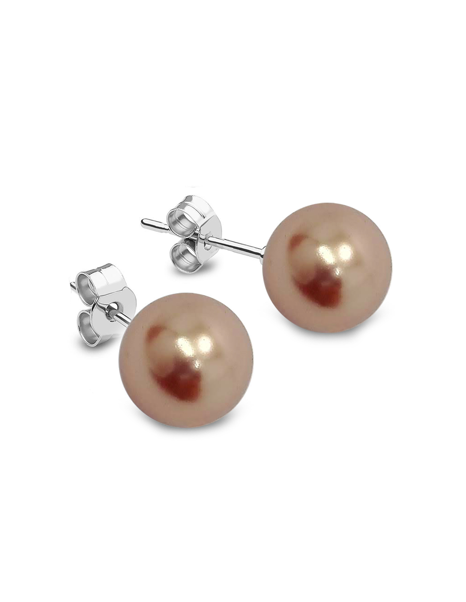 Aretes Joyería Zvezda Perlas de Cristal Rose Gold