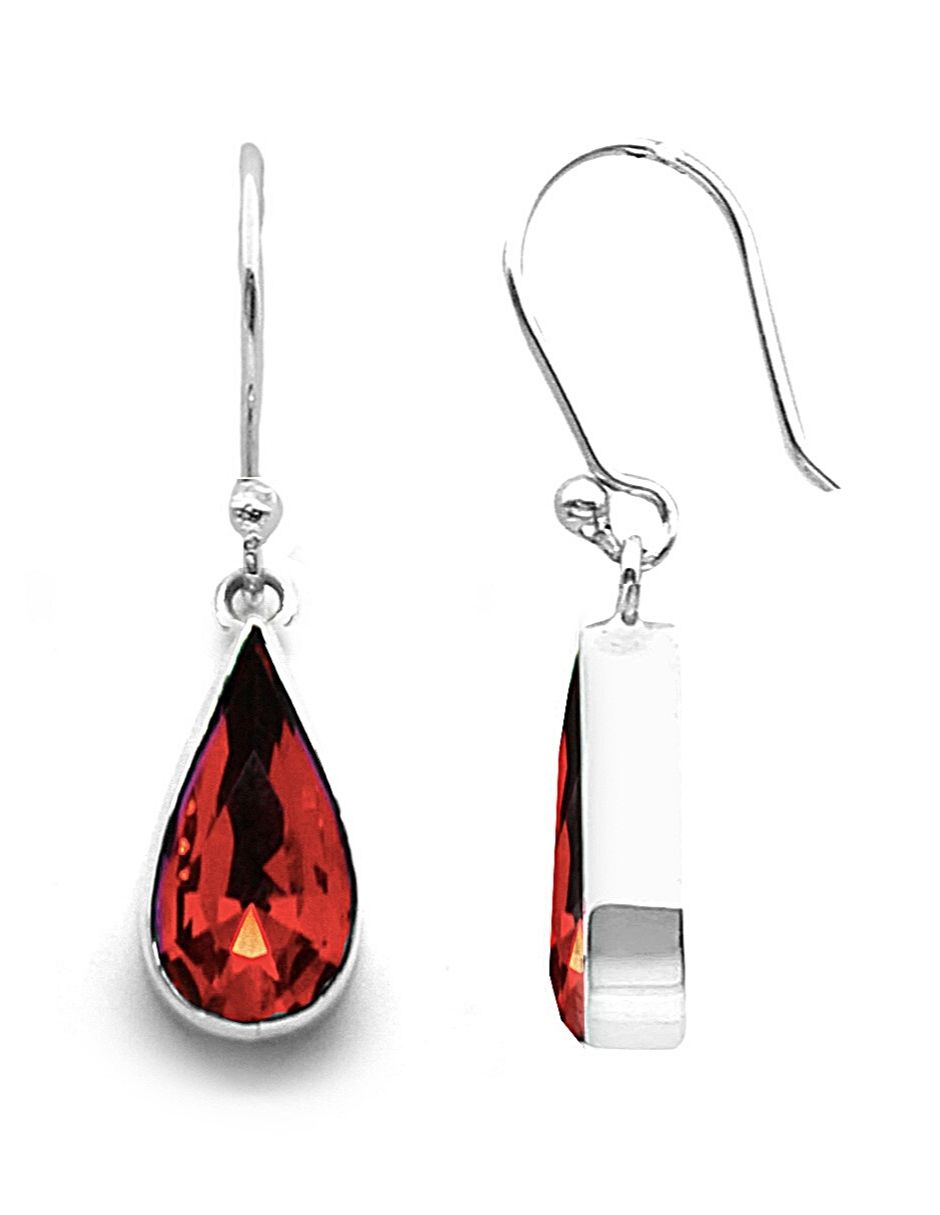 Foto 2 | Aretes Joyería Zvezda Gota Scarlet Rojos