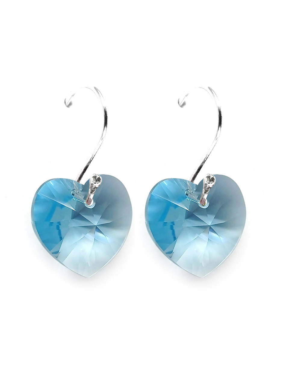 Foto 1 | Aretes Joyería Zvezda Heart Aquamarine Azules