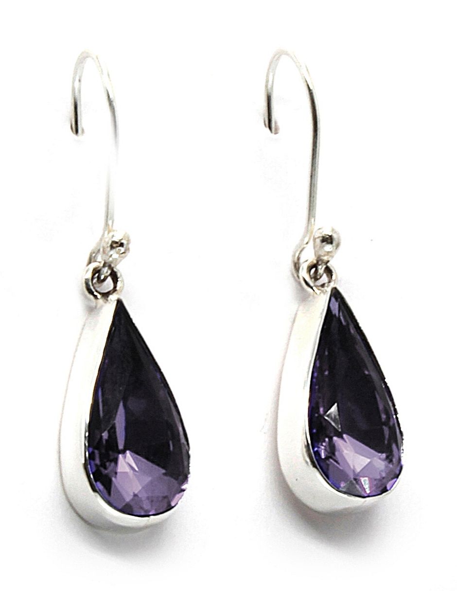 Foto 2 pulgar | Aretes Joyería Zvezda Gota Tanzanite Púrpura