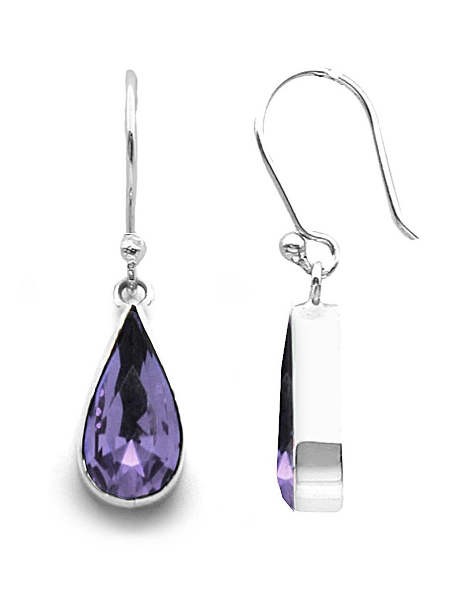 Foto 2 | Aretes Joyería Zvezda Gota Tanzanite Púrpura