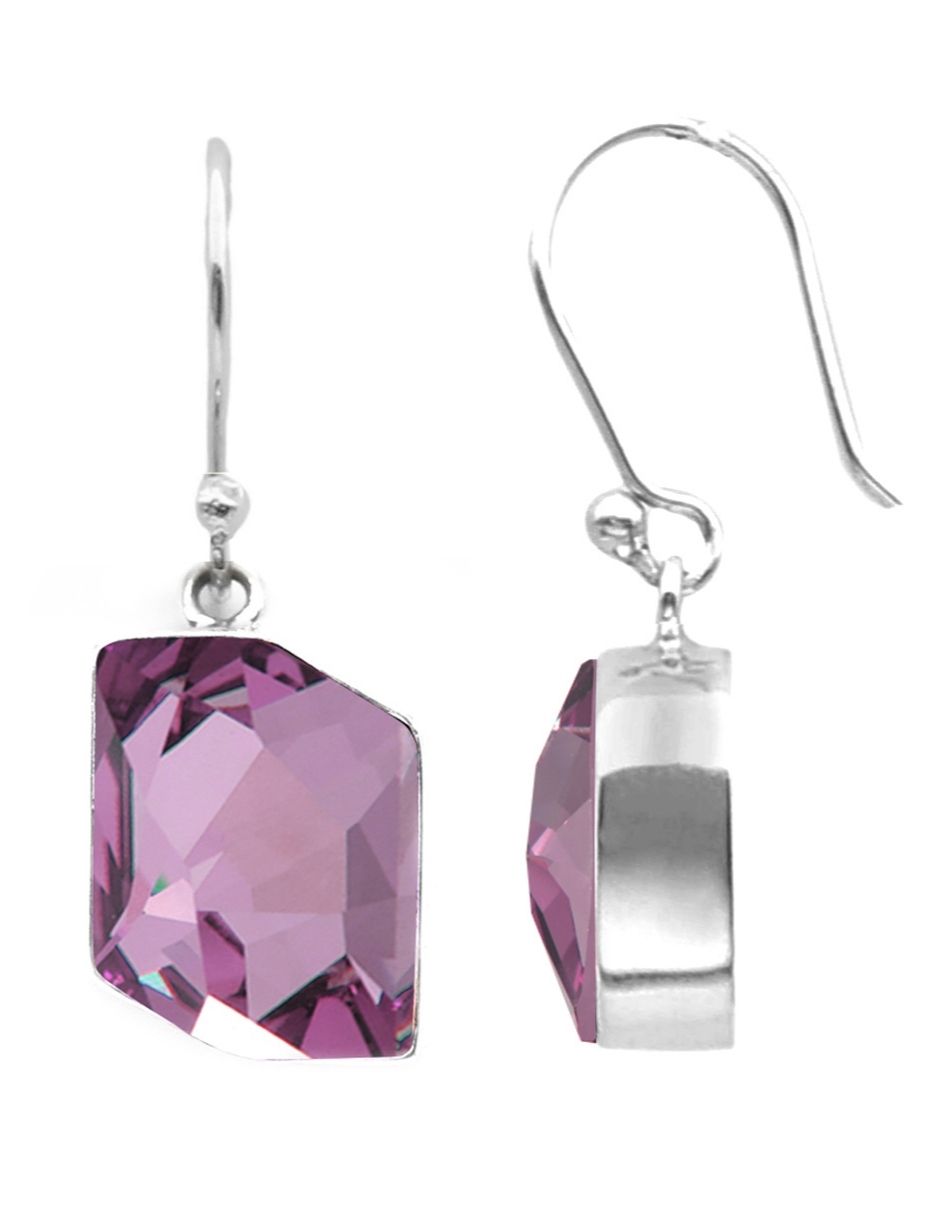 Foto 3 pulgar | Aretes Joyería Zvezda Fancy Light Amethyst Gancho