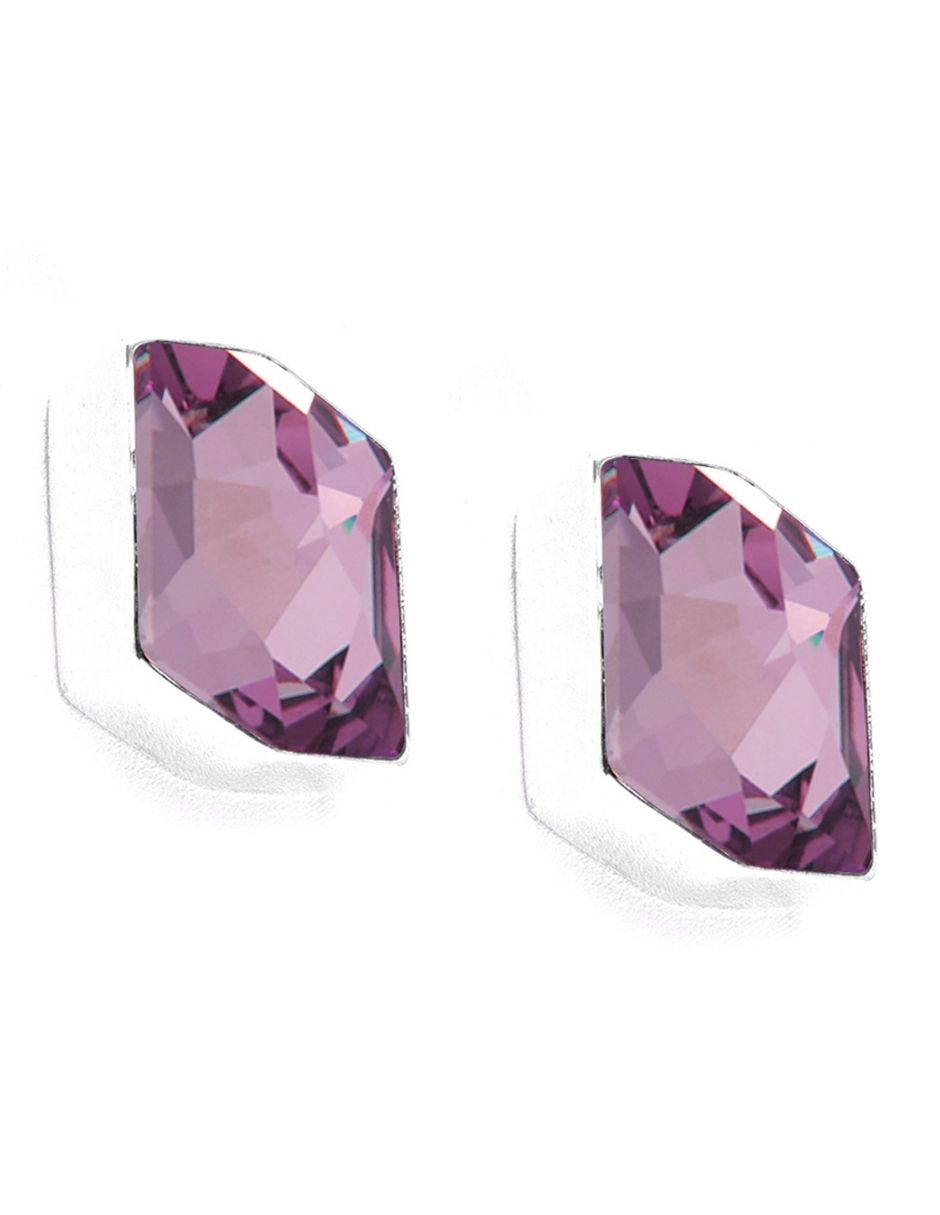 Aretes Joyería Zvezda Light Amethyst Poste