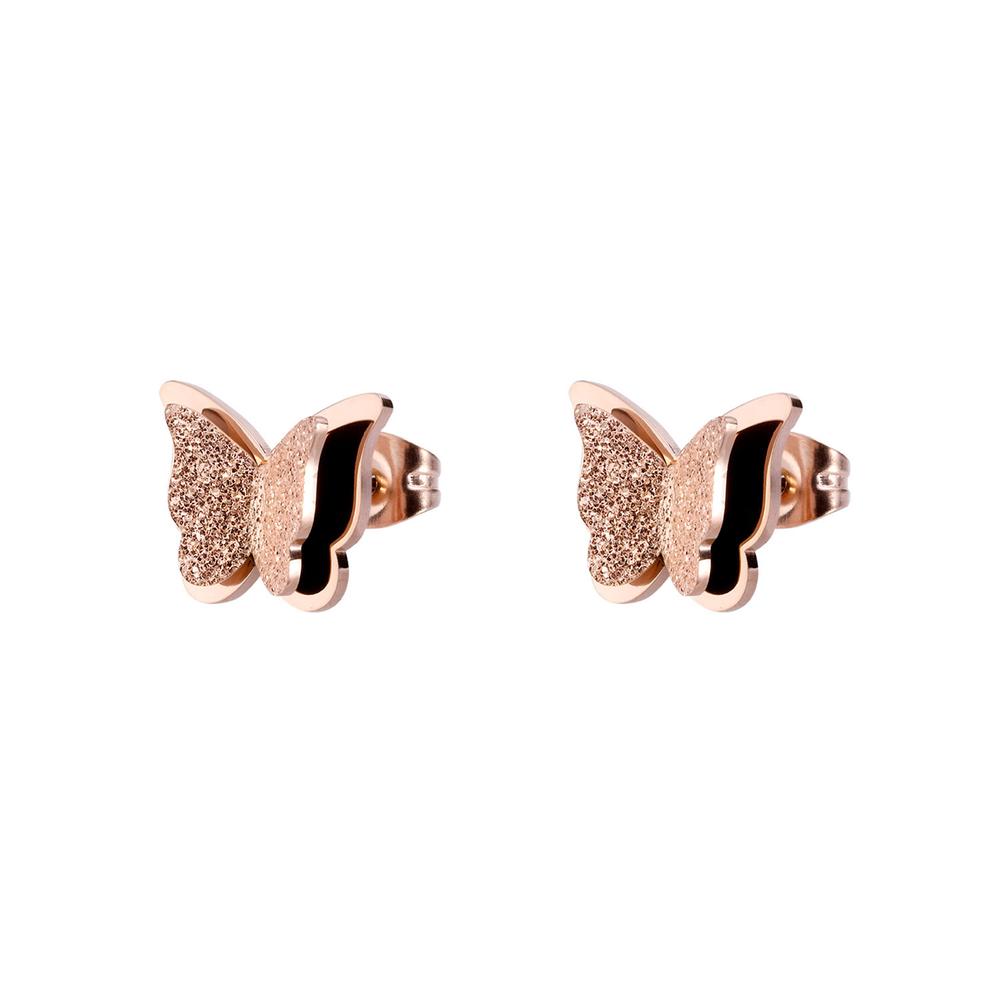 Aretes De Acero Inoxidable Enso Para Mujer Oro Rosa Eje1014r
