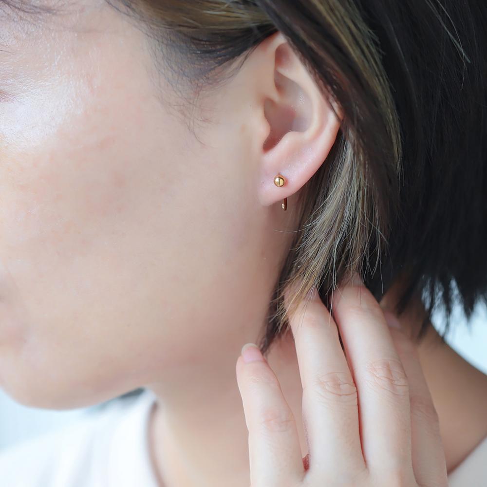 Foto 4 | Aretes de Acero Inoxidable Enso color Oro Rosa para Mujer