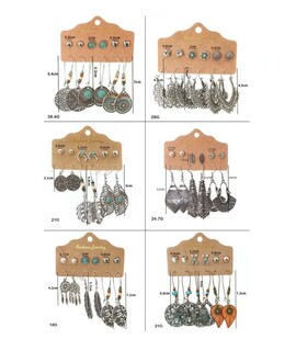 Foto 2 | 36 Pares de Arete Bohemios Pendientes Largos