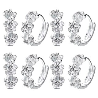 Foto 1 | Aretes de Aro High Mónaco Mxwfs-004 4 Pares color Plata