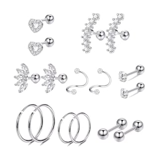 Foto 1 | Aretes de Acero Inoxidable Belug 8 Pares