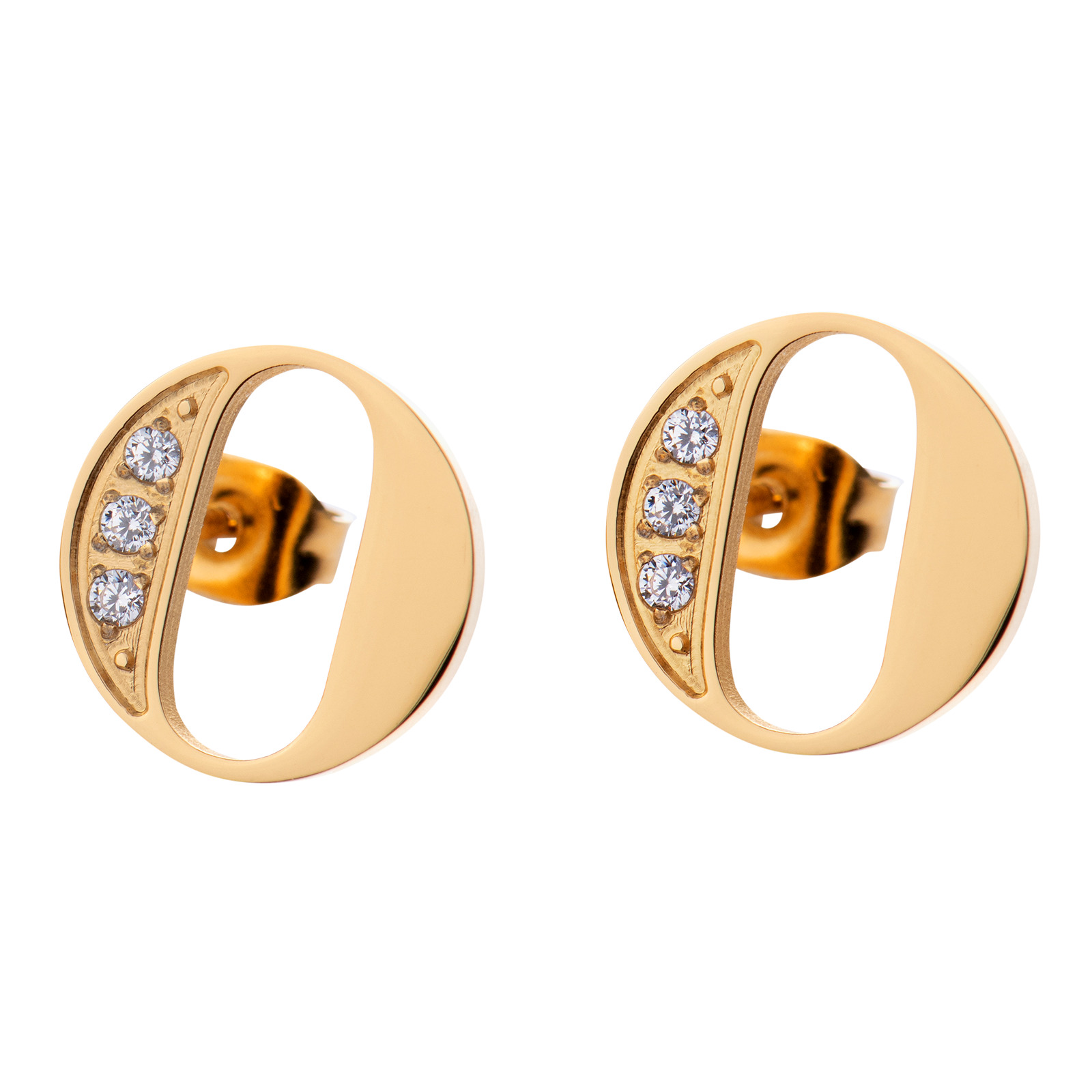 Aretes LuckyLy RV10-O color Dorado con Baño de Oro 18k - Letra O