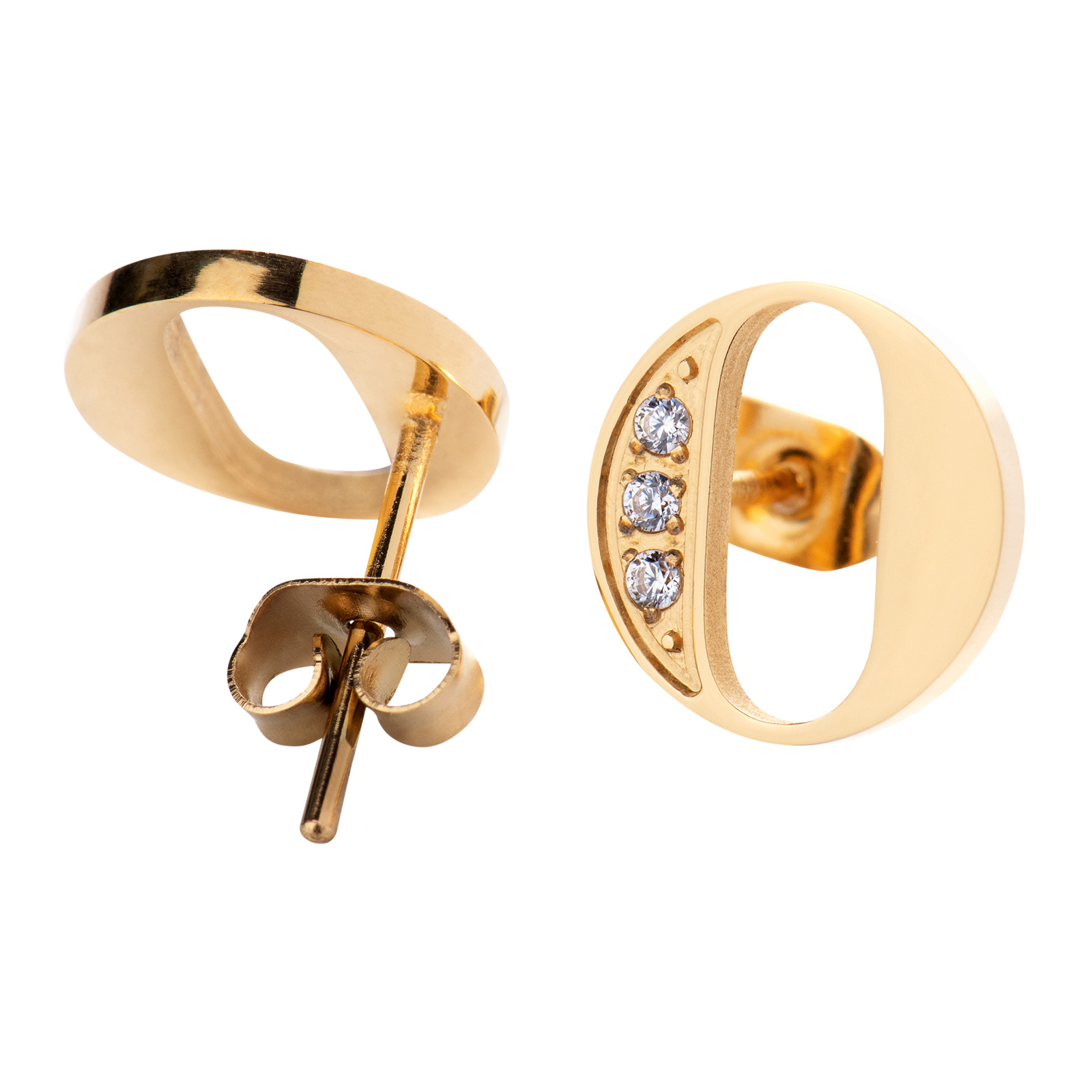 Foto 3 pulgar | Aretes LuckyLy RV10-O color Dorado con Baño de Oro 18k - Letra O