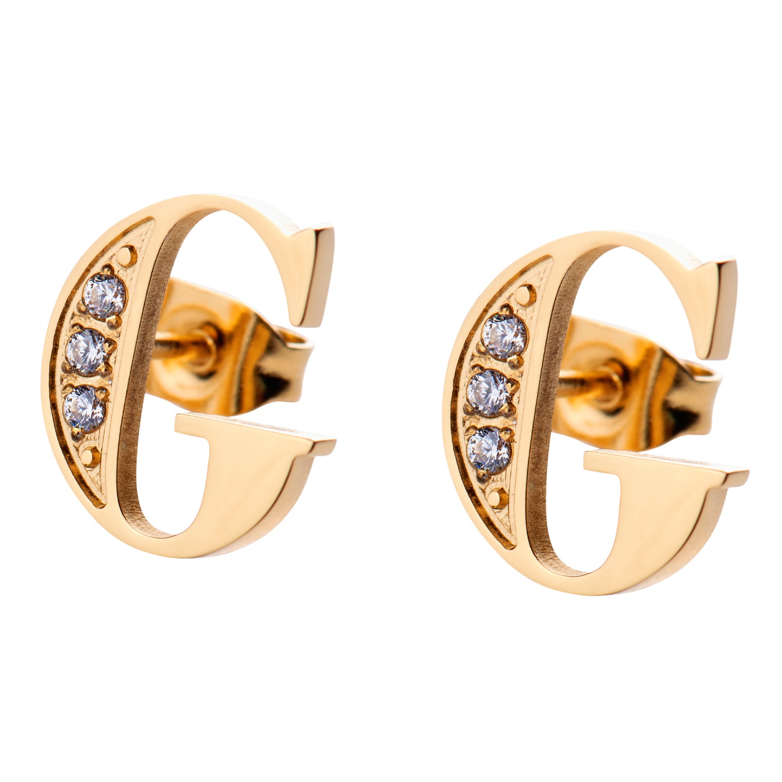 Aretes LuckyLy RV10-G color Dorado con Baño de Oro 18k - Letra G $489