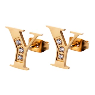 Foto 1 | Aretes Baño de Oro 18k con Zirconia Cúbica Luckyly Tina Letra Y para Mujer
