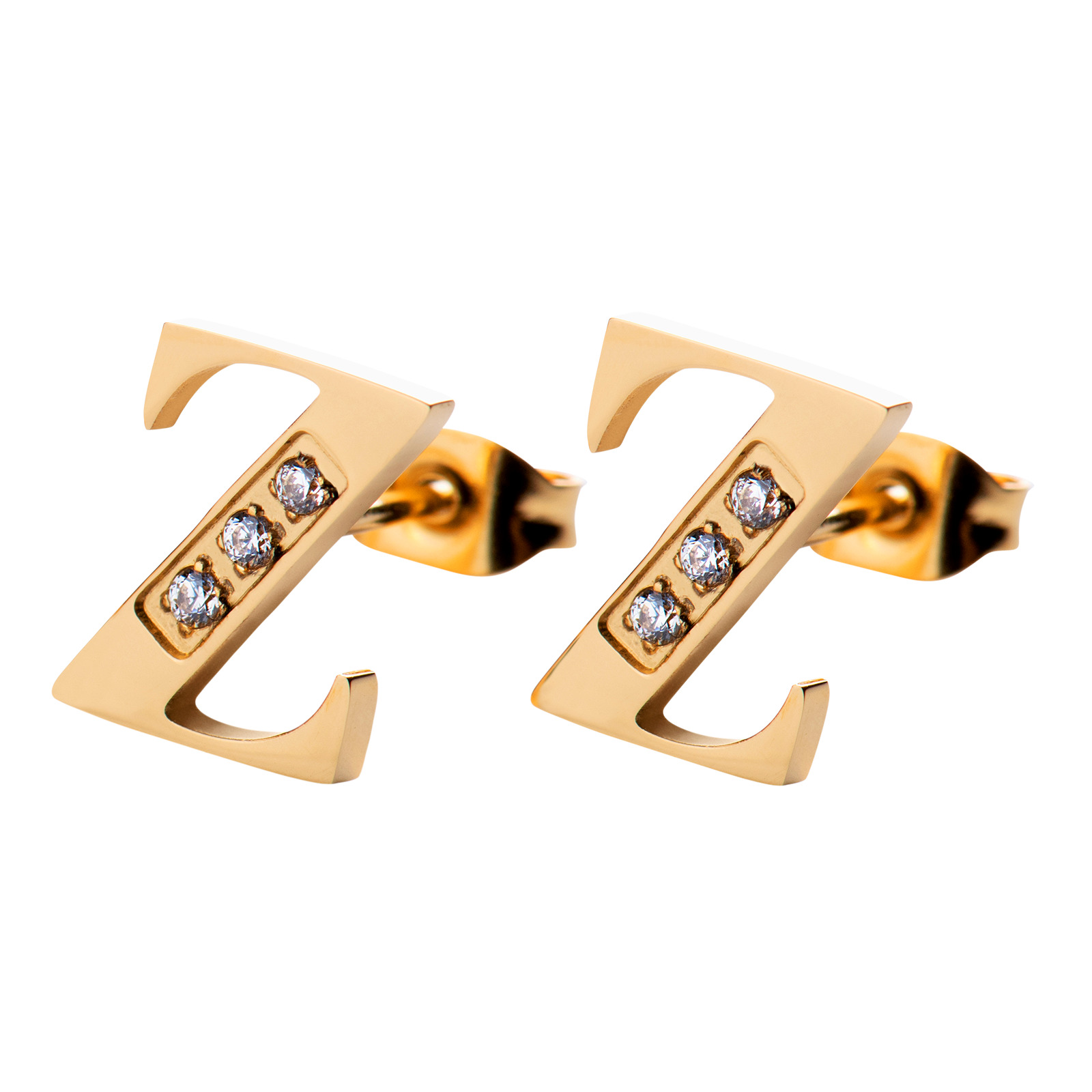 Foto 2 pulgar | Aretes Baño de Oro 18k con Zirconia Cúbica Luckyly Tina Letra Z para Mujer