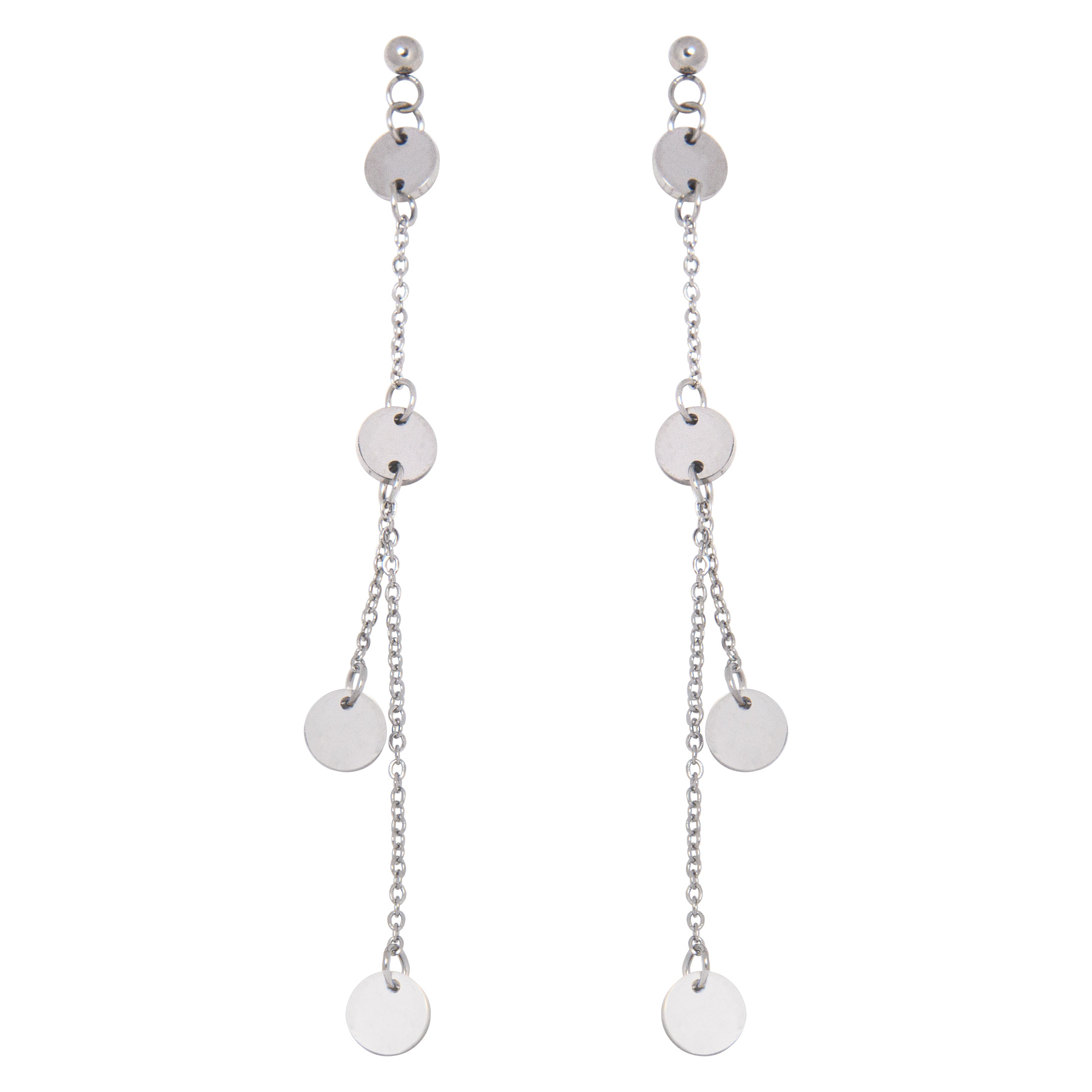 Aretes de Acero Inoxidable Joyas Plafer 1232A-P color Plata - Lunetas