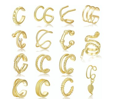 Foto 1 | Aretes Ajustables Funbu color Dorado 15 Piezas para Mujer