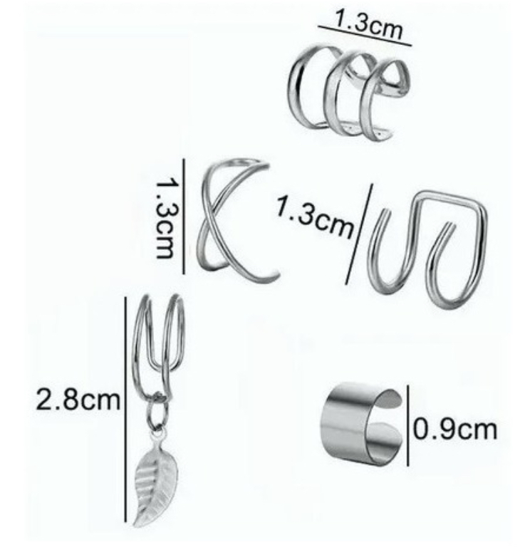 Foto 3 pulgar | Aretes Ajustables Funbu color Plata 15 Piezas para Mujer