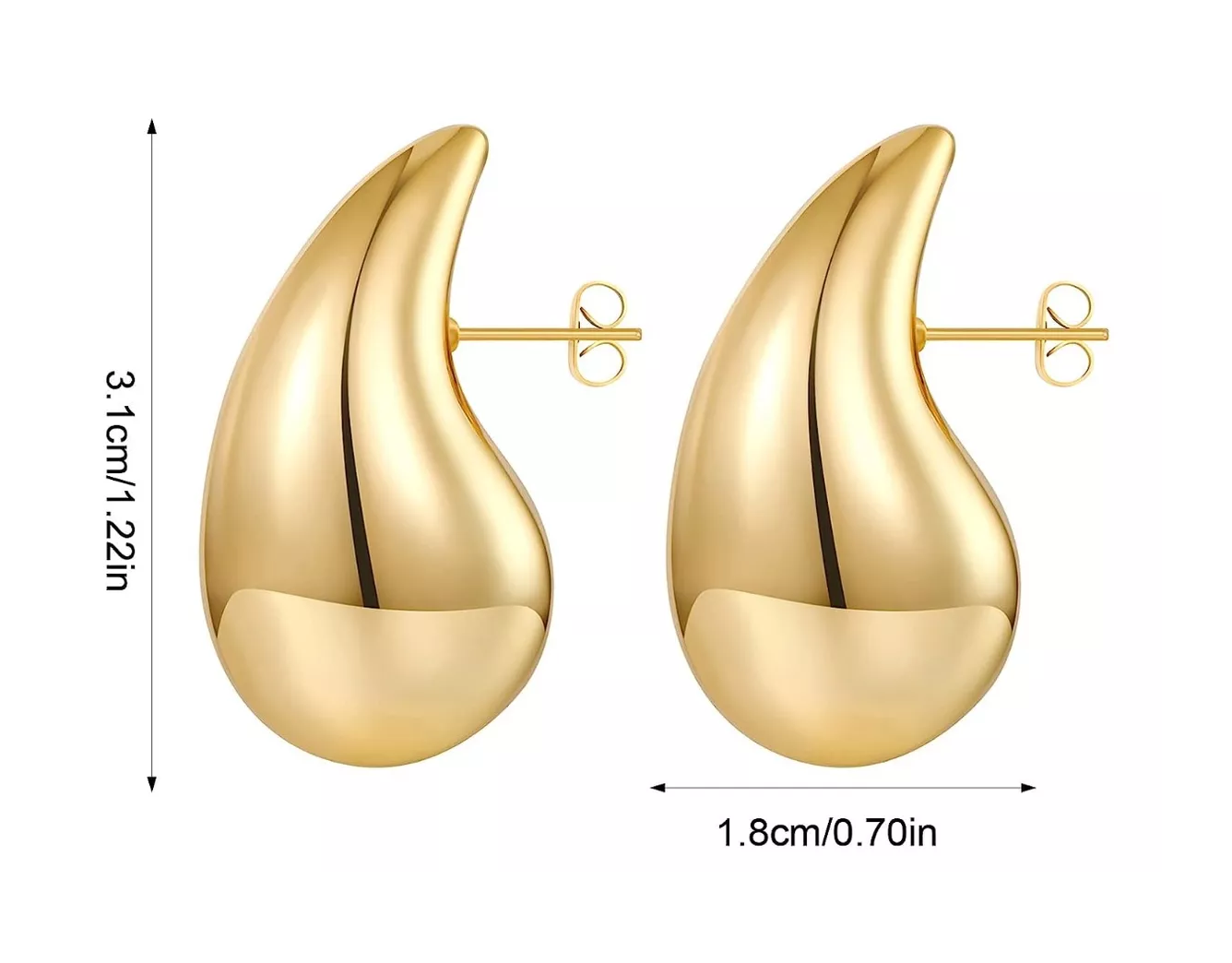 Foto 5 pulgar | Aretes de Gota de Agua 1 Par BELUG color Dorado para Mujer