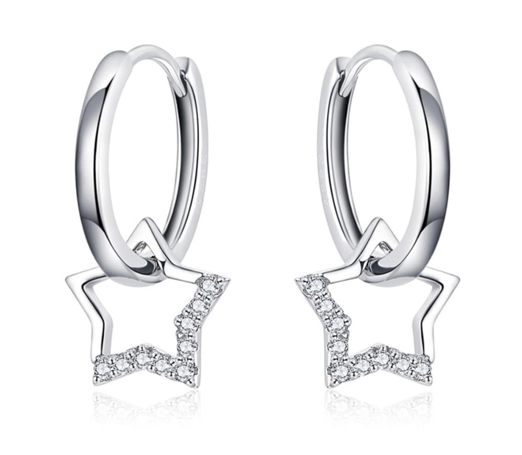 Aretes Bamoer De Plata 925 Con Diseño De Estrella $720