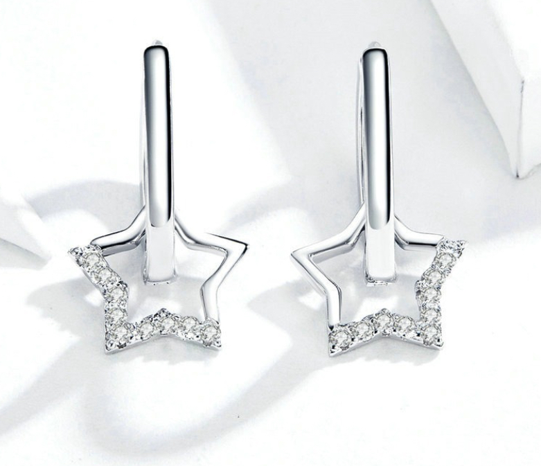 Foto 3 pulgar | Aretes Bamoer De Plata 925 Con Diseño De Estrella