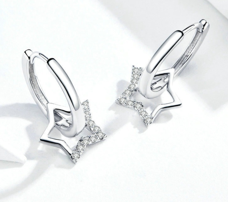 Foto 4 pulgar | Aretes Bamoer De Plata 925 Con Diseño De Estrella