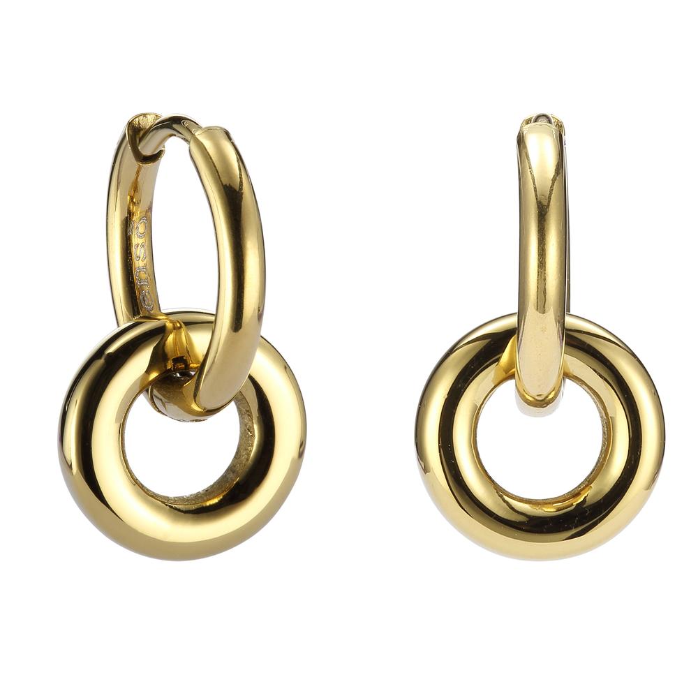 Foto 3 pulgar | Aretes de Acero Inoxidable Enso para Mujer Dorados en Forma de Círculo