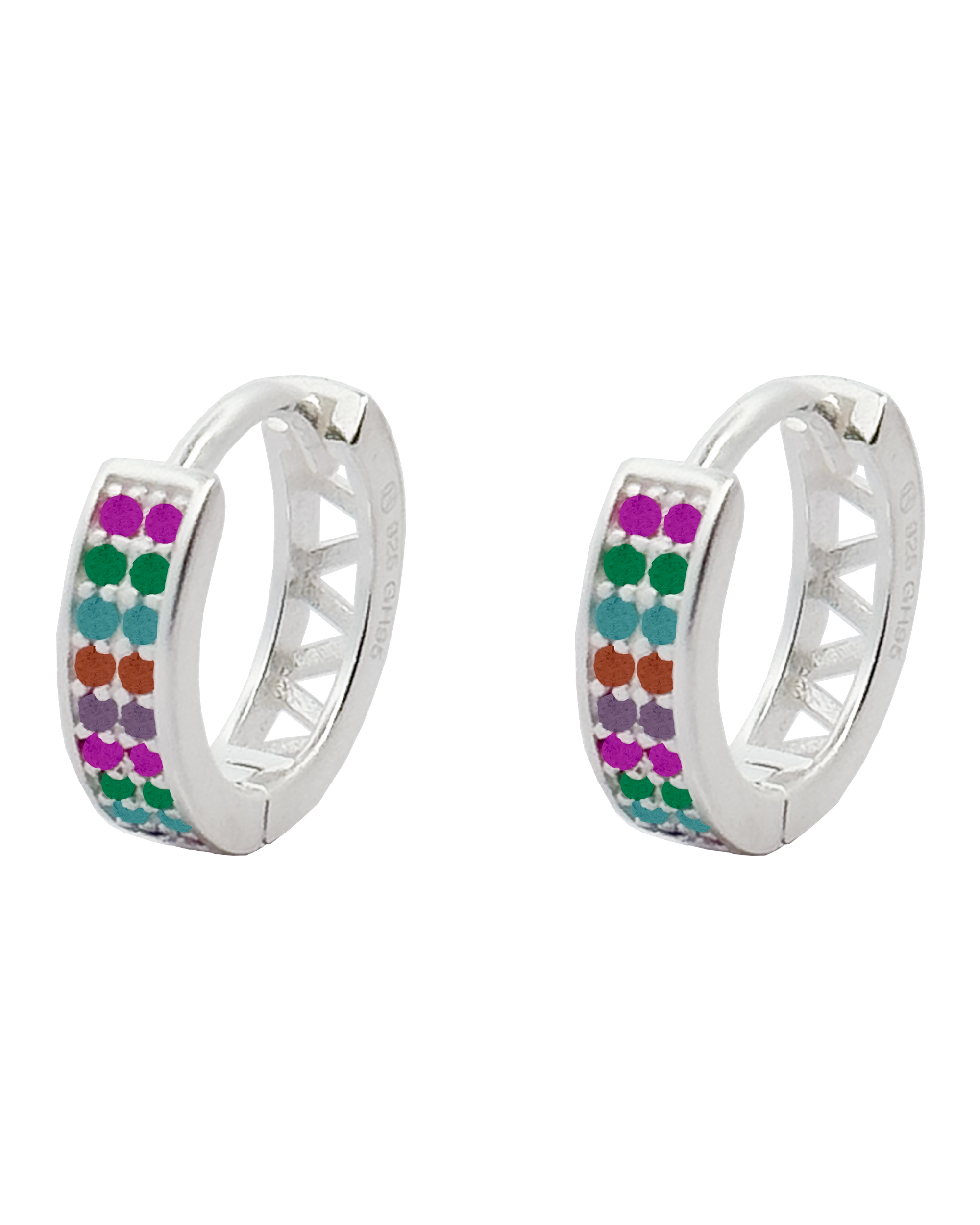 Foto 2 | Aretes de Plata 925 Horoz Cp268 Huggie Multicolor